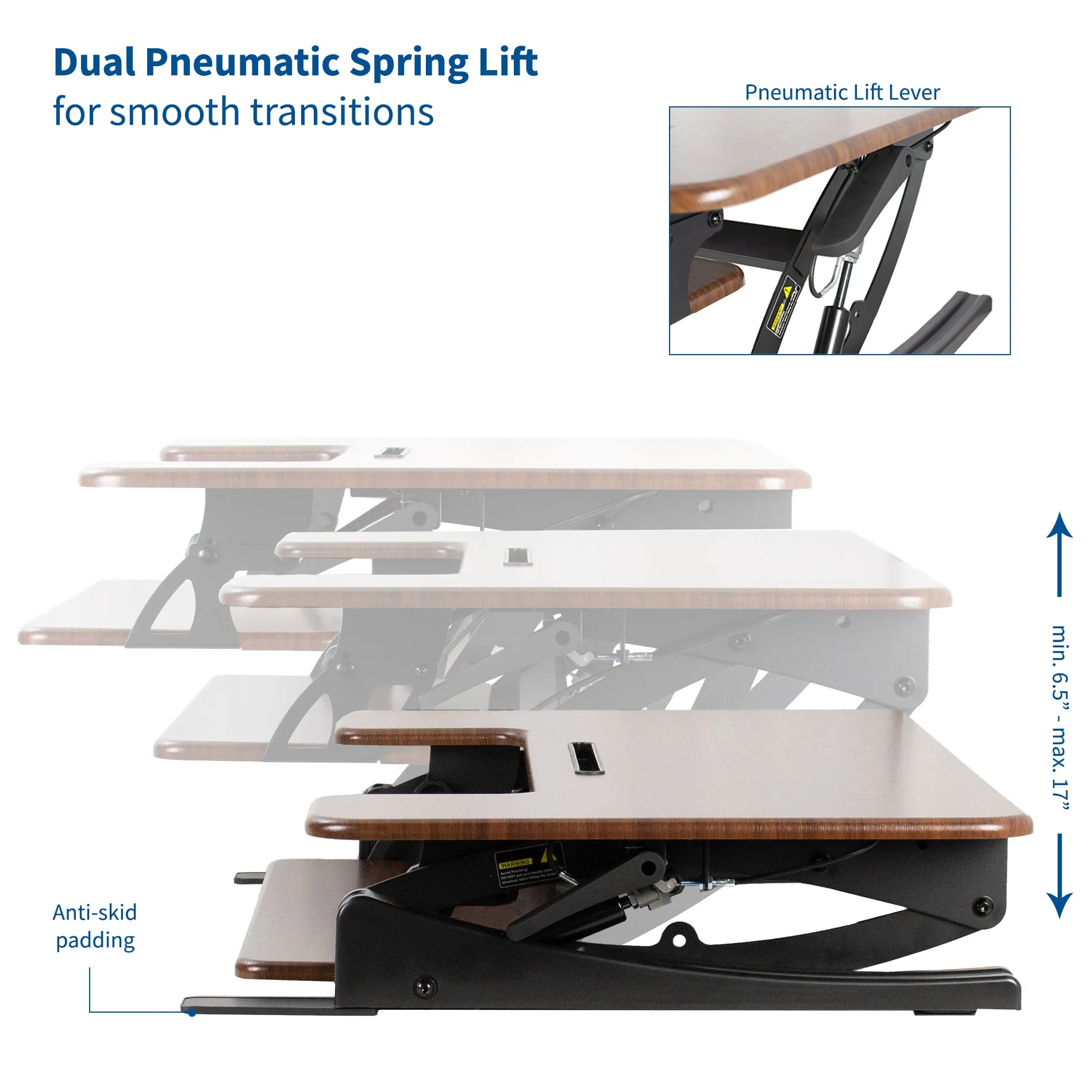 Desk Converter Monitor Riser with Adjustable Height (Dual)