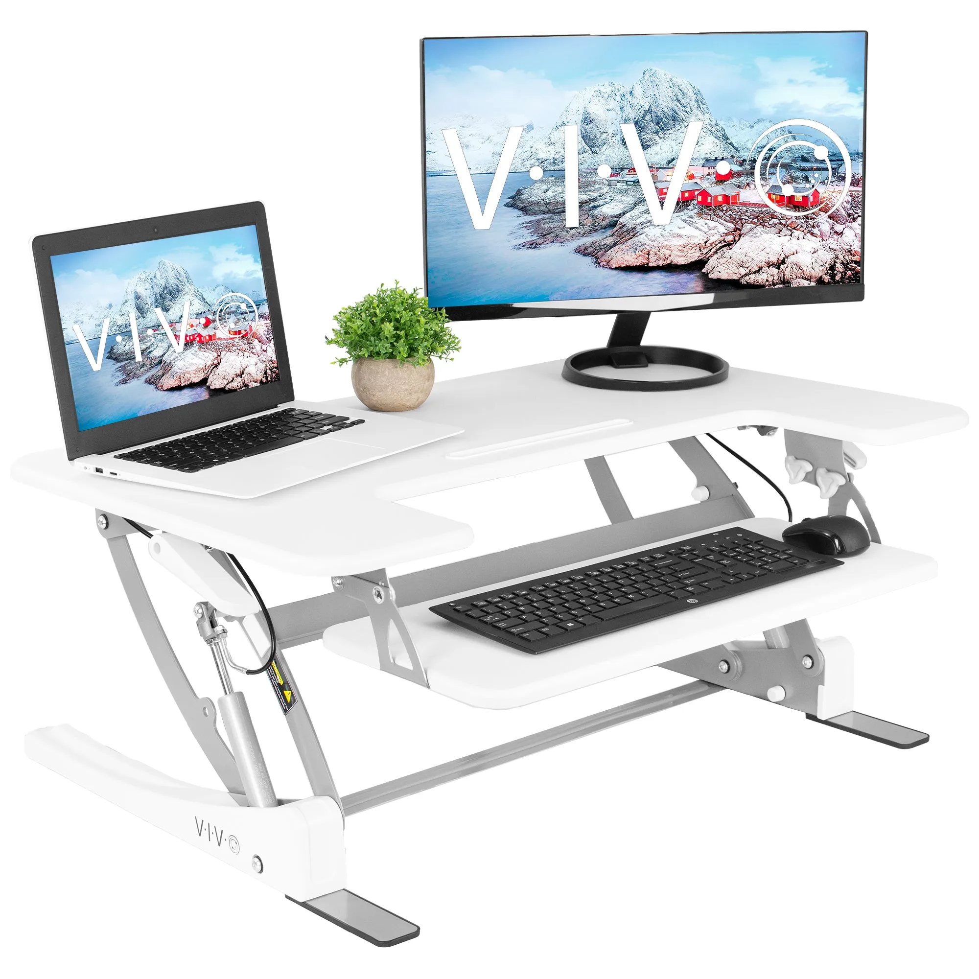 Desk Converter Monitor Riser with Adjustable Height (Dual)