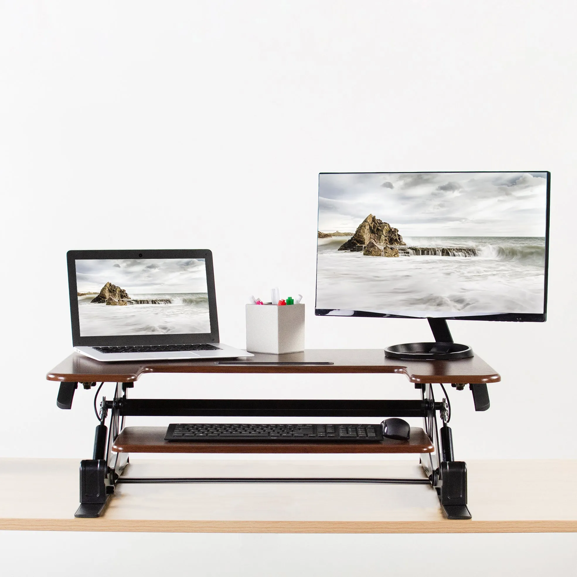 Desk Converter Monitor Riser with Adjustable Height (Dual)