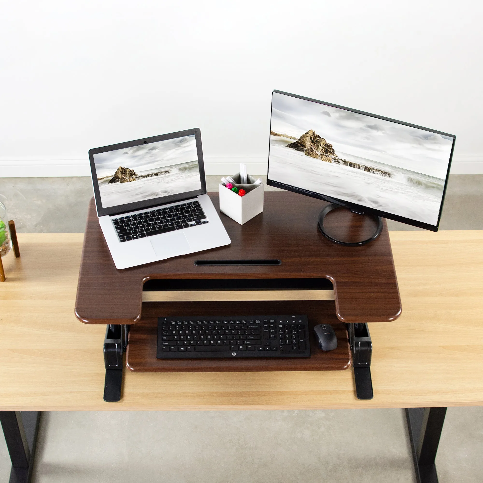 Desk Converter Monitor Riser with Adjustable Height (Dual)