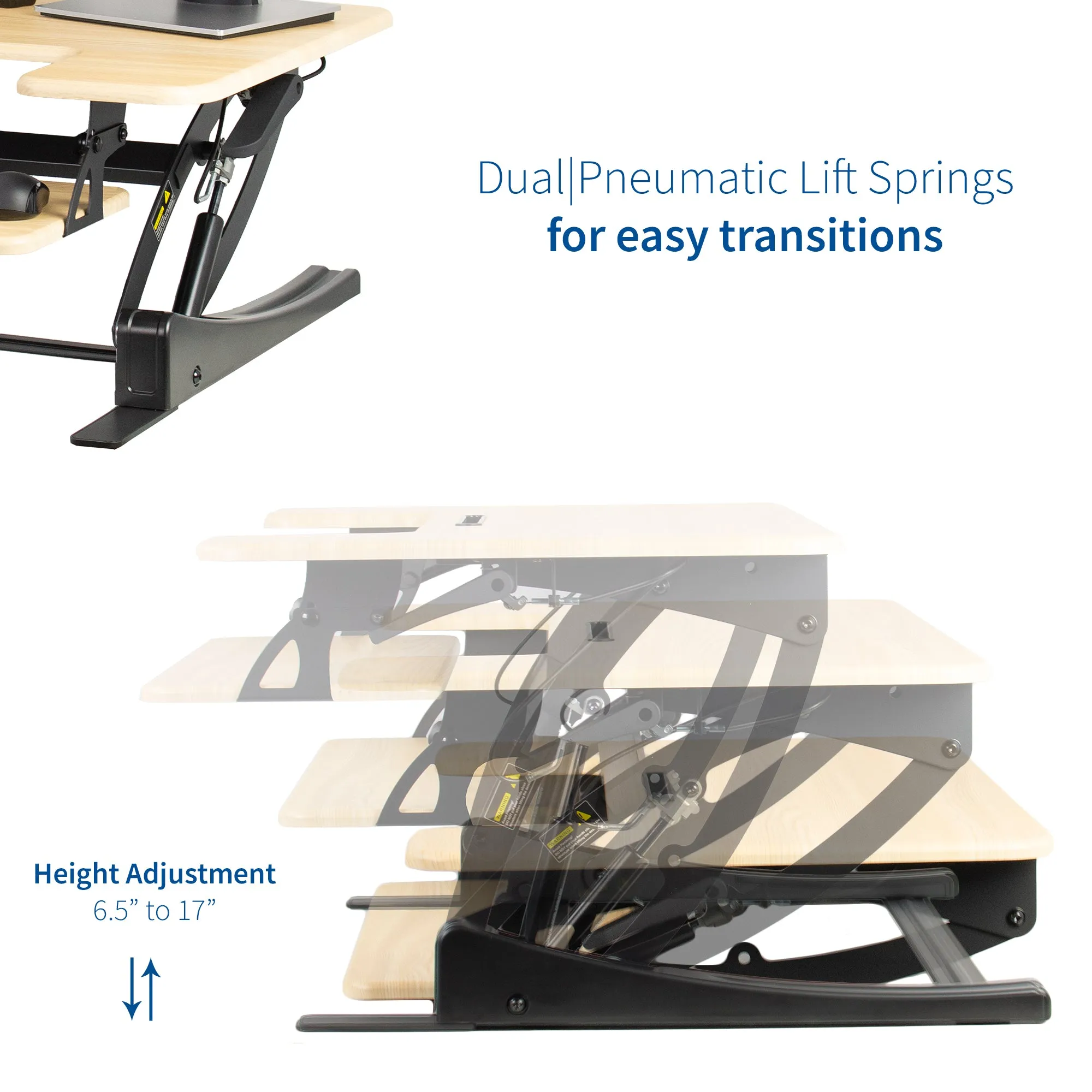 Desk Converter Monitor Riser with Adjustable Height (Dual)