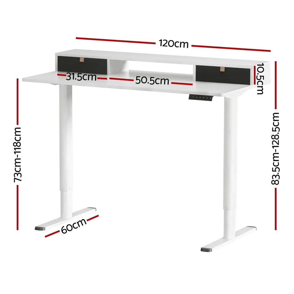 Dual-Motor Electric Standing Desk 120CM with Storage - Artiss