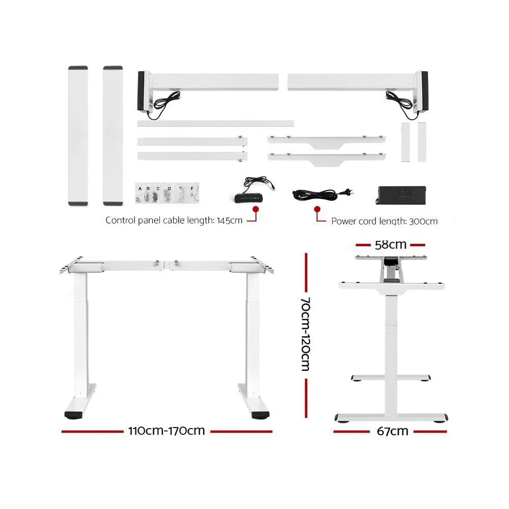 Dual Motor Height Adjustable Desk Frame, 3 Presets - Artiss