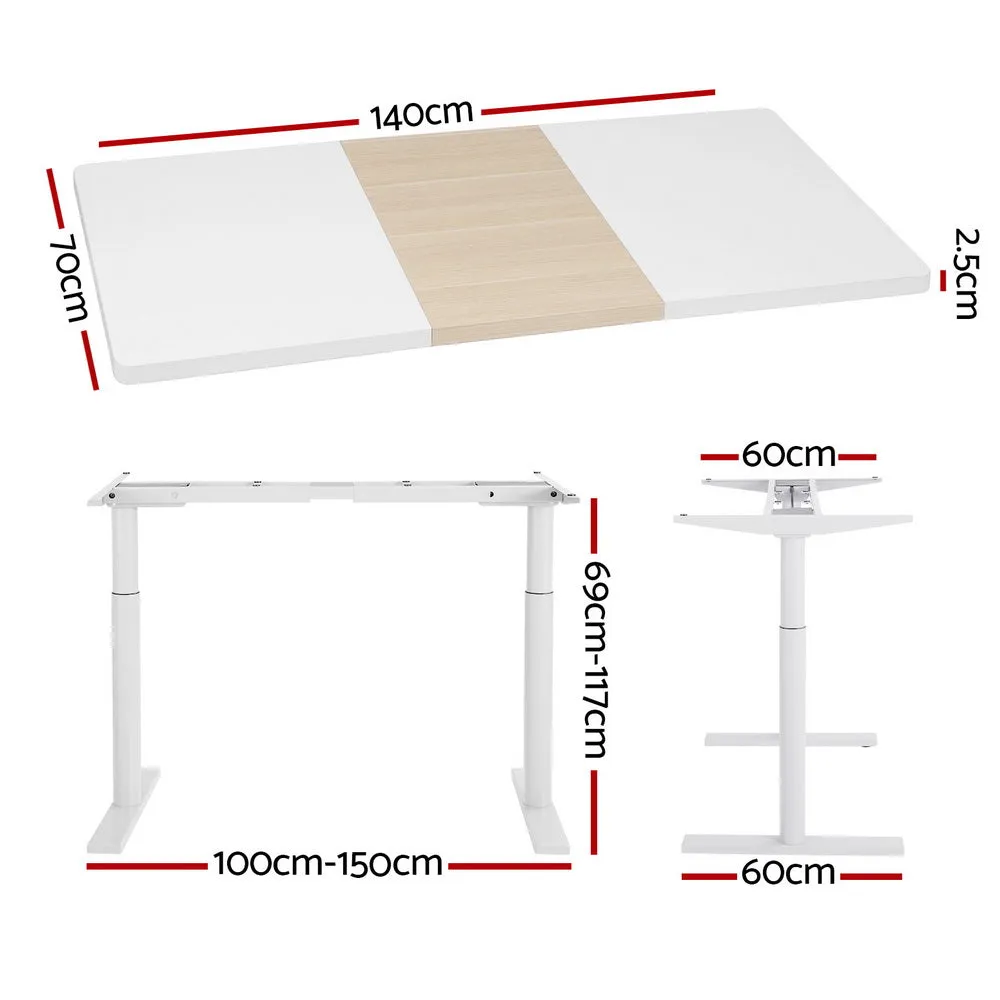 Dual Motor Standing Desk 140CM Height Adjustable Artiss