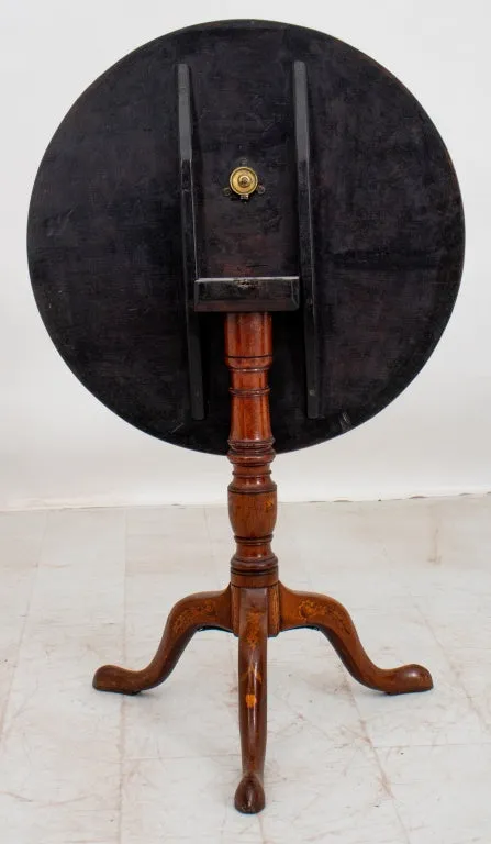 Dutch Marquetry Circular Tripod Table, 19th C