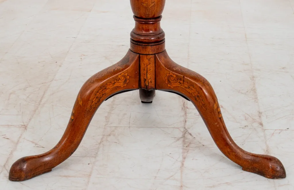 Dutch Marquetry Circular Tripod Table, 19th C