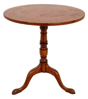 Dutch Marquetry Circular Tripod Table, 19th C