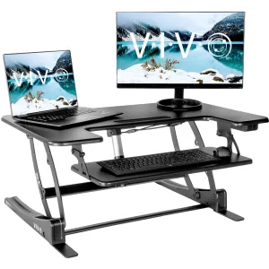 Electric Desk Converter with Adjustable Height & USB Port (36")