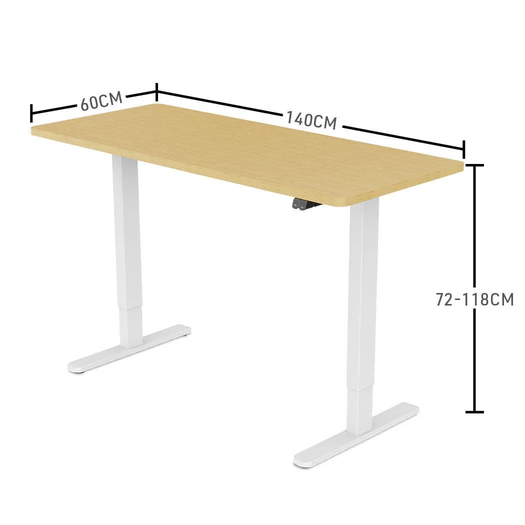 Electric Height Adjustable Sit-Stand Desk 140x60cm, 70kg Load