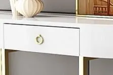 Elegant Half Oval Storage Console Table in White - Space Saving Design