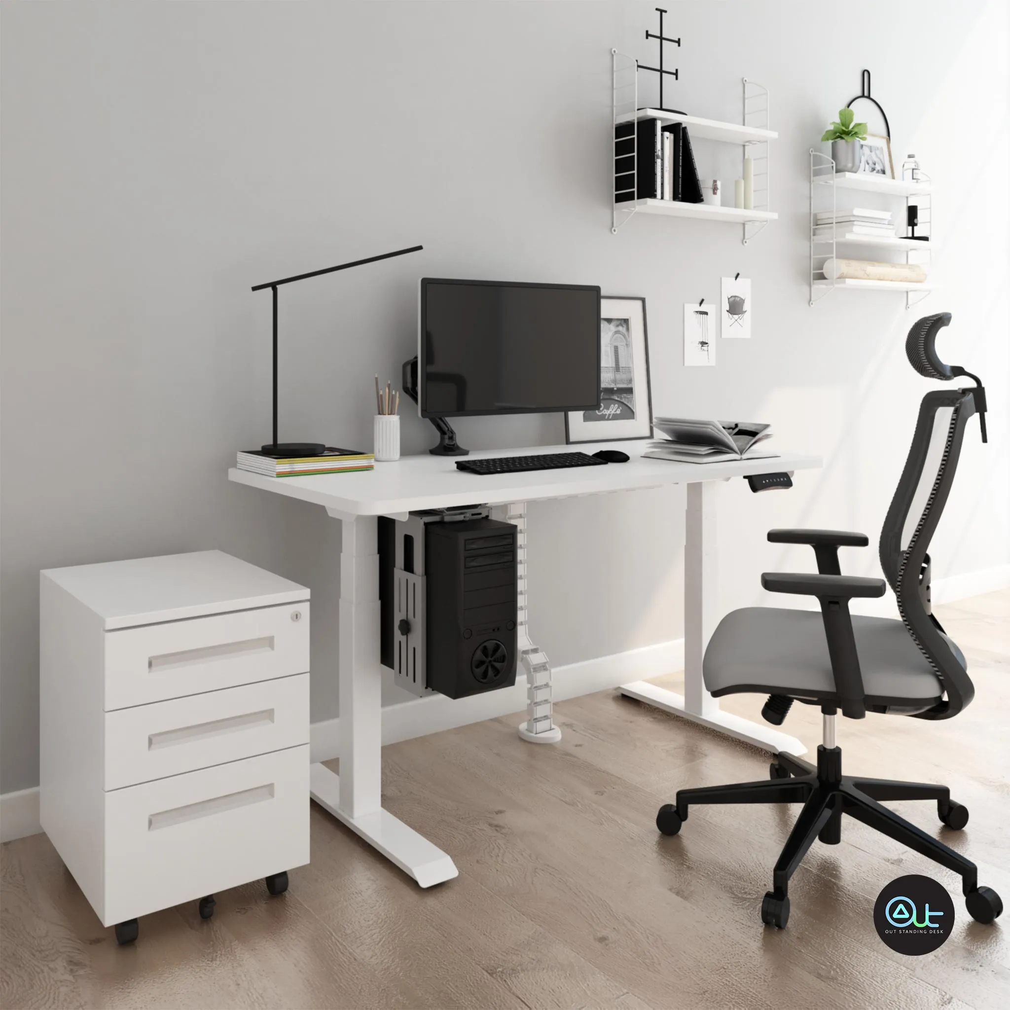 ELITE-IB Dual Motor Standing Desk / White Frame / 140*70cm (S2)