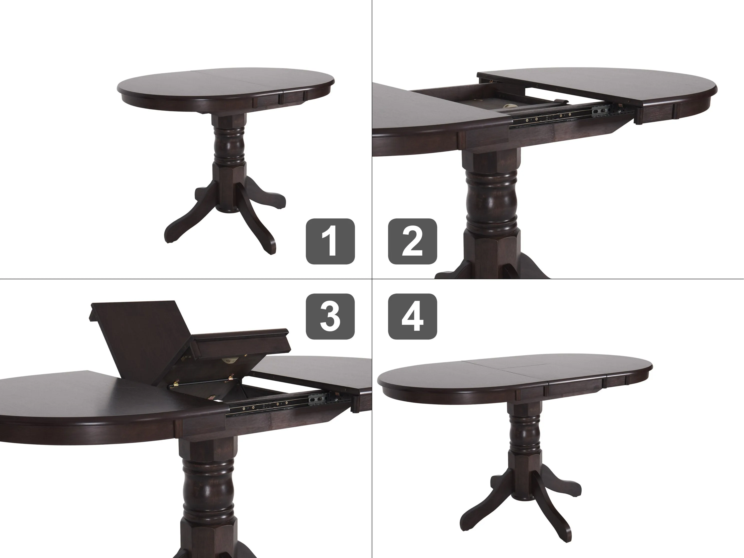 Espresso Extendable Oval Dining Table