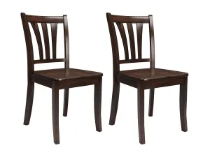 Espresso Solid Wood Dining Chairs Set of 2