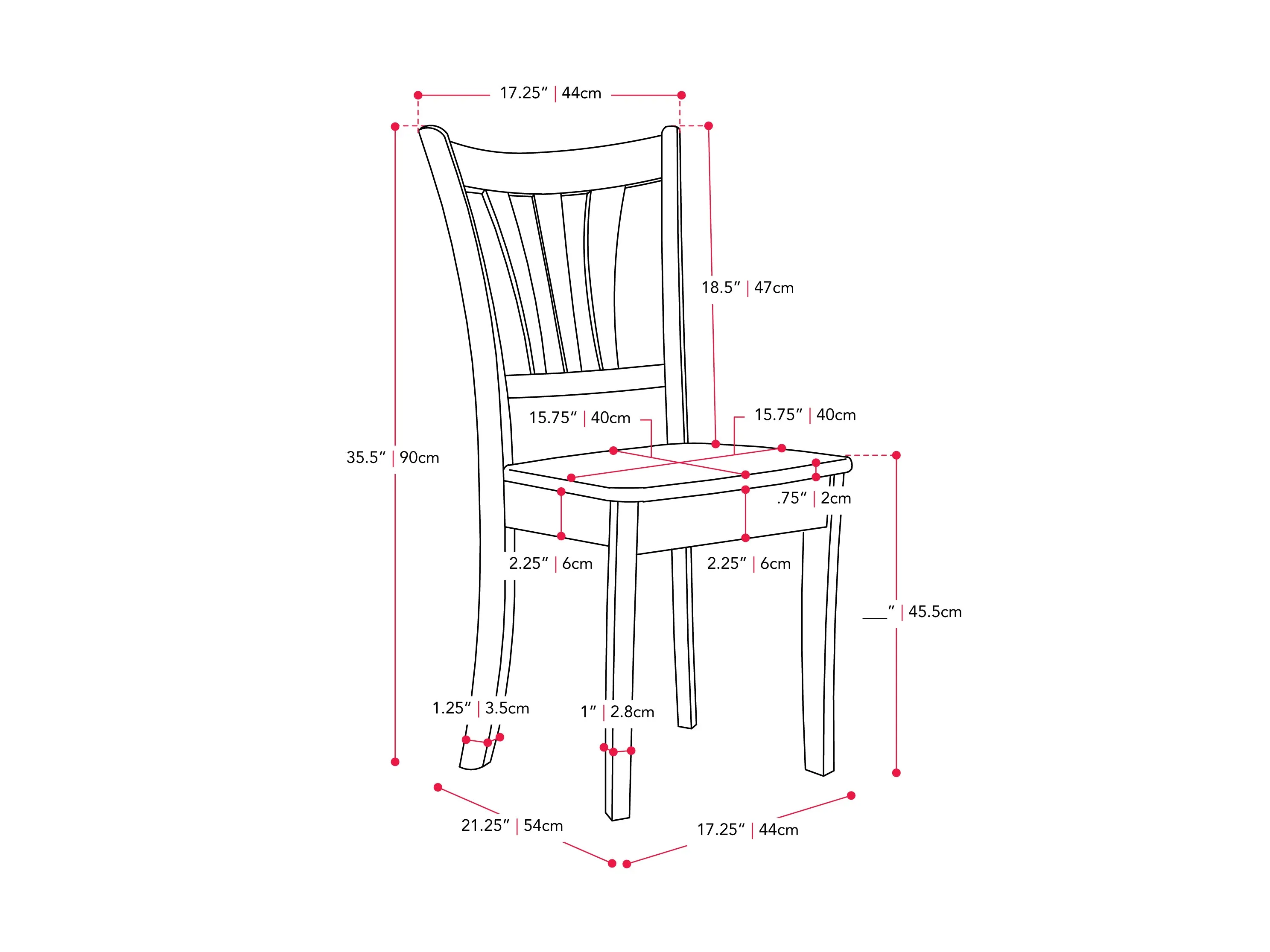 Espresso Solid Wood Dining Chairs Set of 2