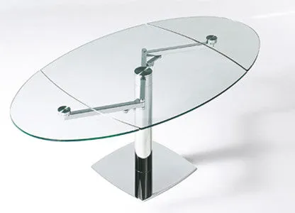 Extendable Glass Table 43" to 78" Draenert TITAN