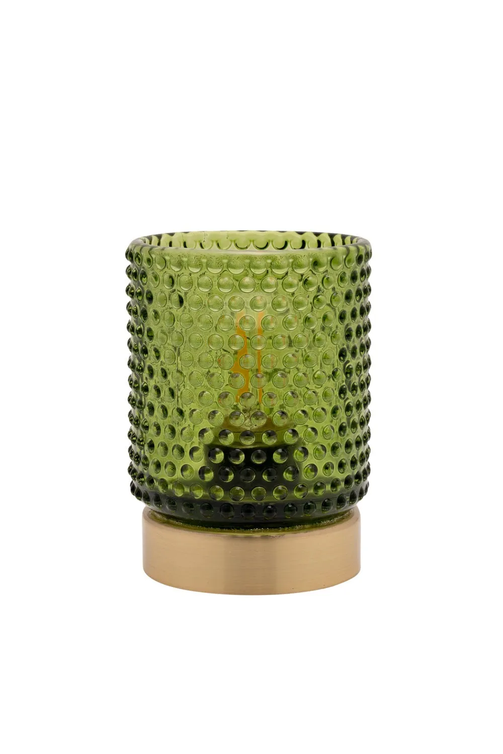 Green Glass Cup with LED Bulb Light