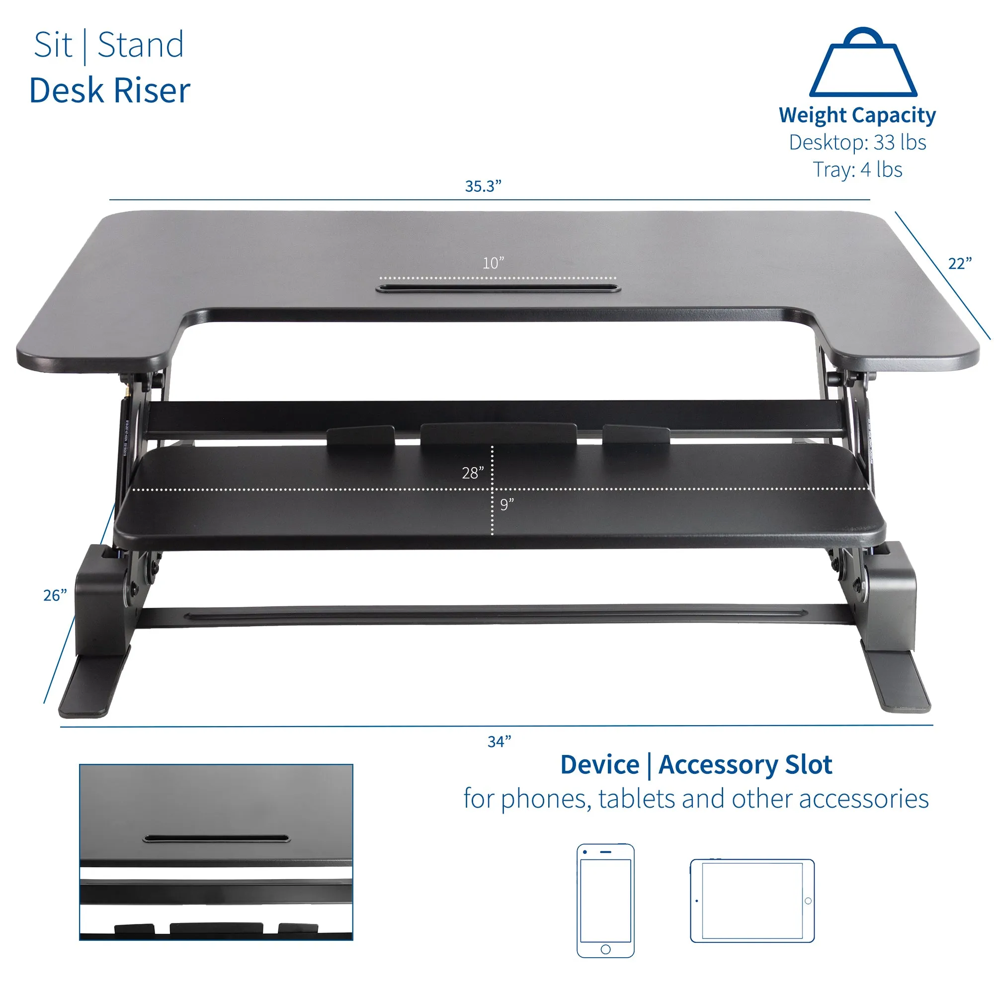 Height Adjustable Pneumatic Spring Riser Converter (35")