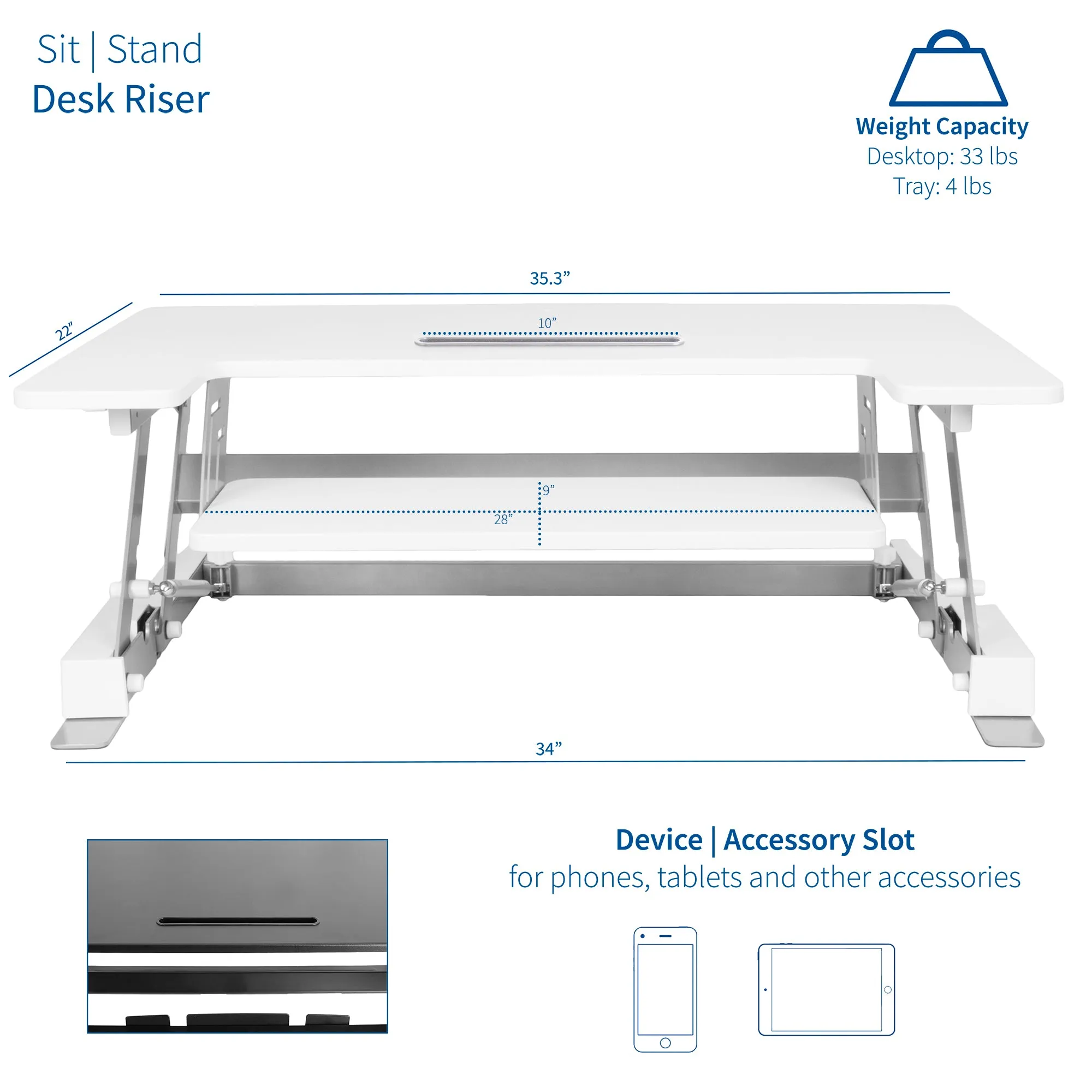 Height Adjustable Pneumatic Spring Riser Converter (35")