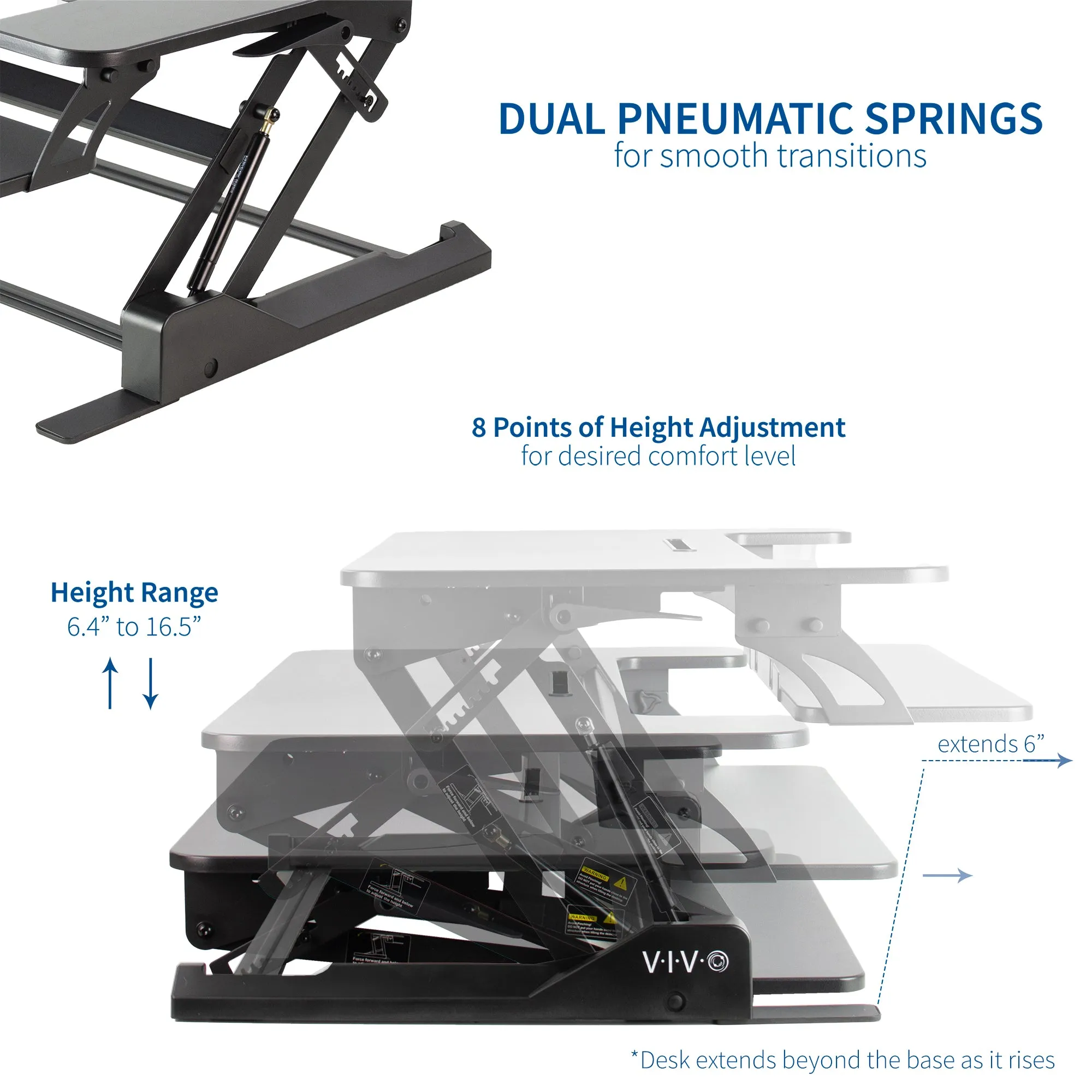 Height Adjustable Pneumatic Spring Riser Converter (35")