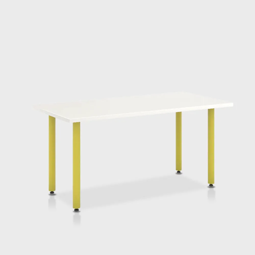 Jive Desk with Post Leg, Color Pop