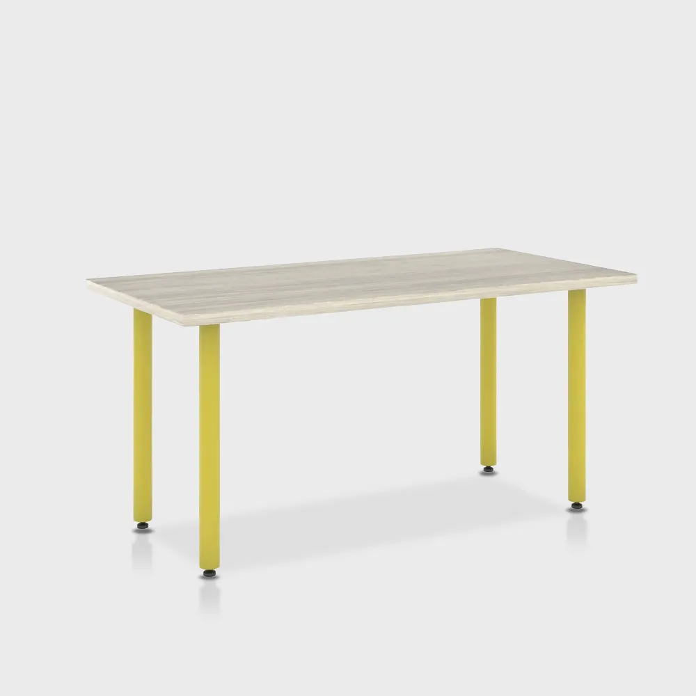 Jive Desk with Post Leg, Color Pop