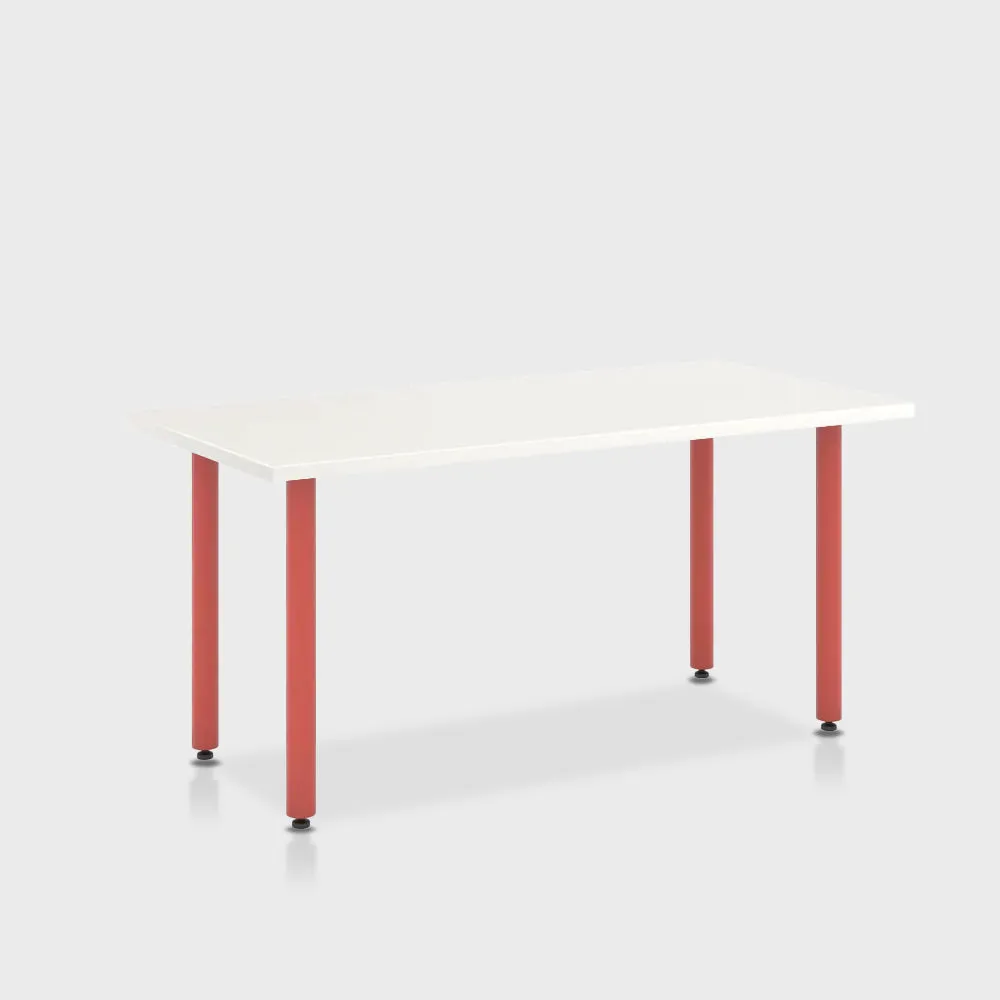 Jive Desk with Post Leg, Color Pop