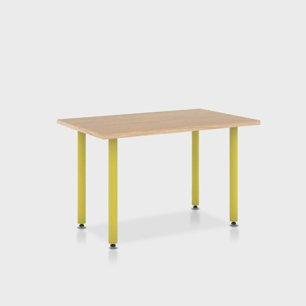 Jive Desk with Post Leg, Color Pop