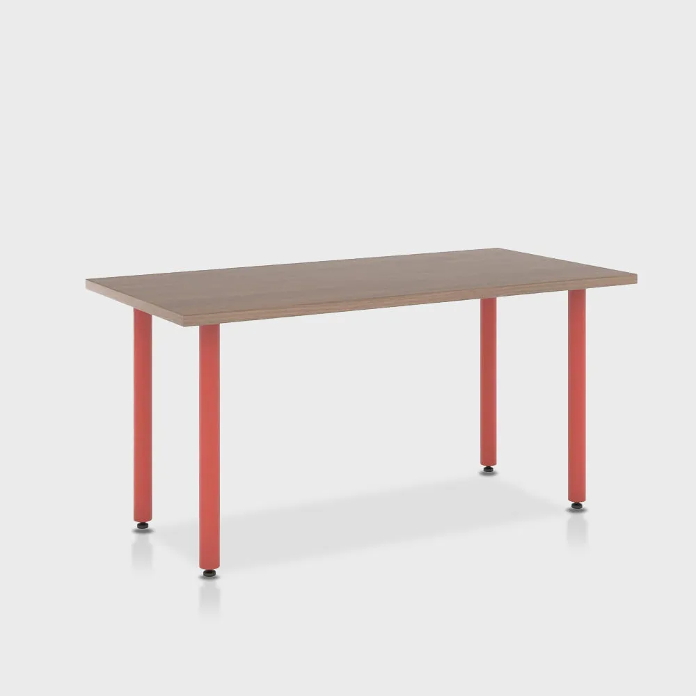 Jive Desk with Post Leg, Color Pop