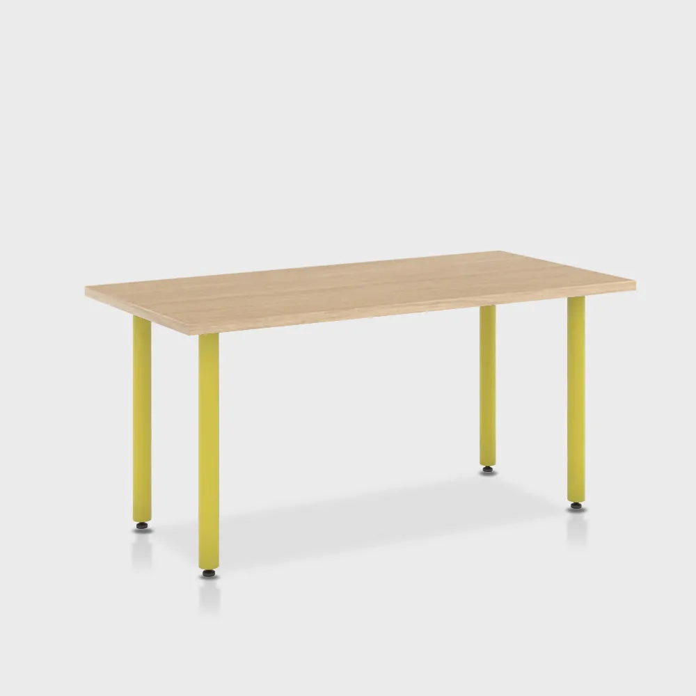 Jive Desk with Post Leg, Color Pop