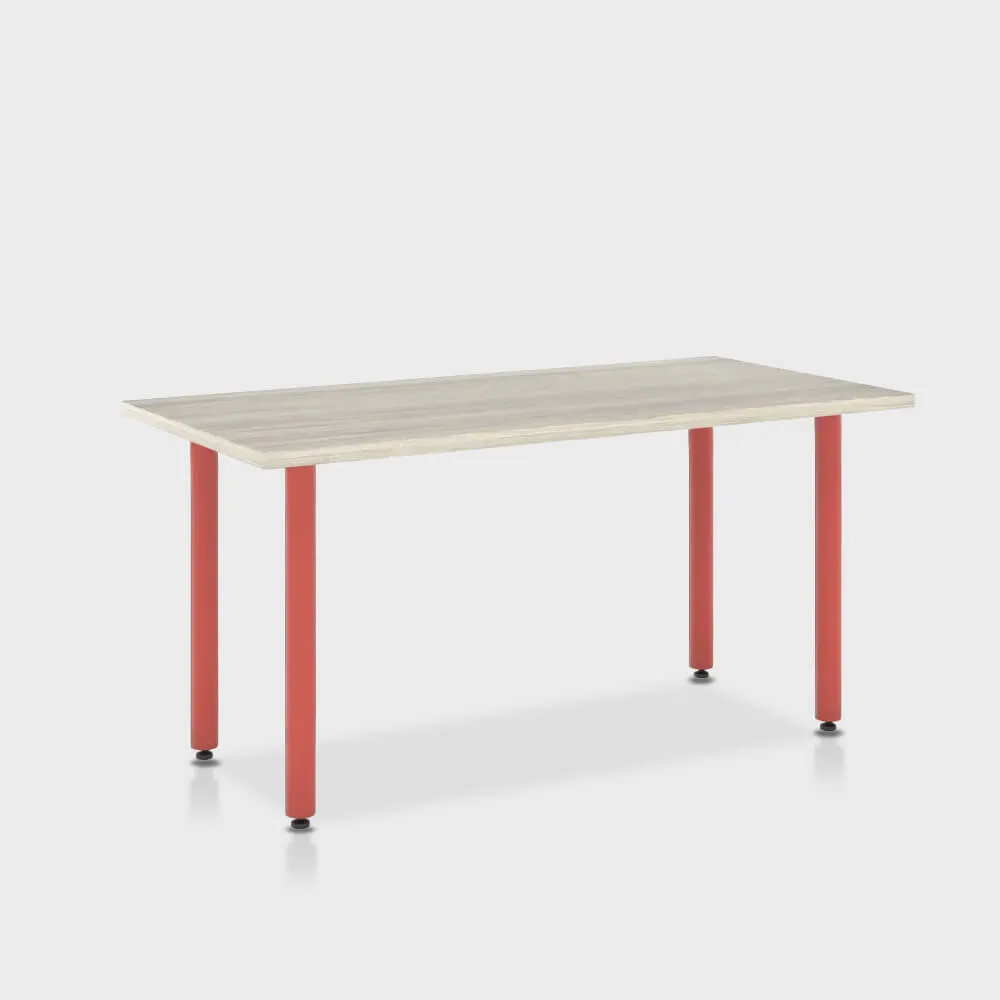 Jive Desk with Post Leg, Color Pop