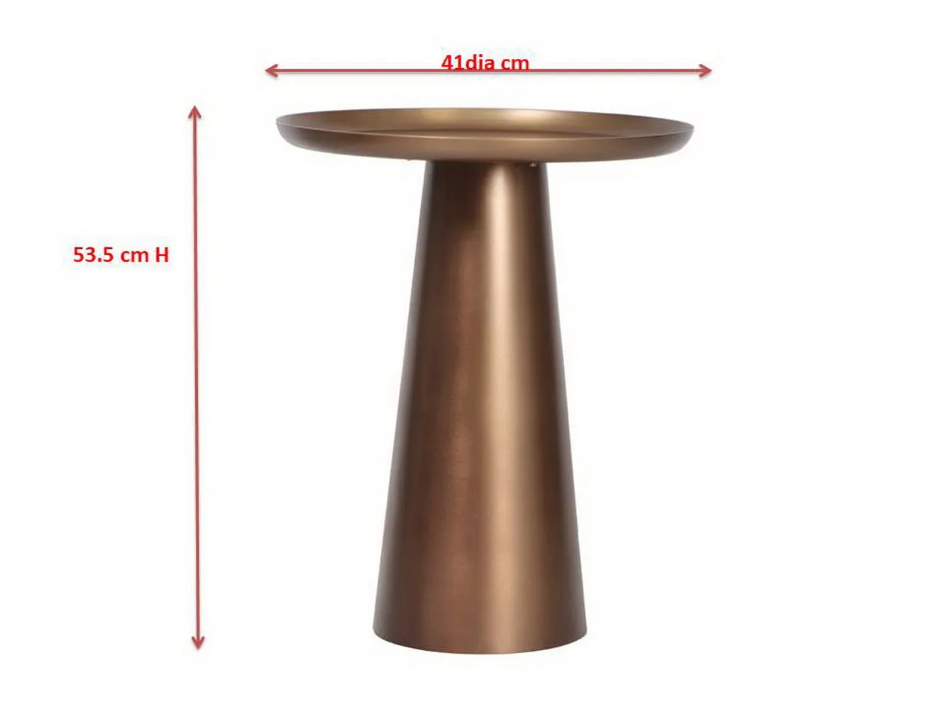 Klara Round Metal Side Table, Antique Brass