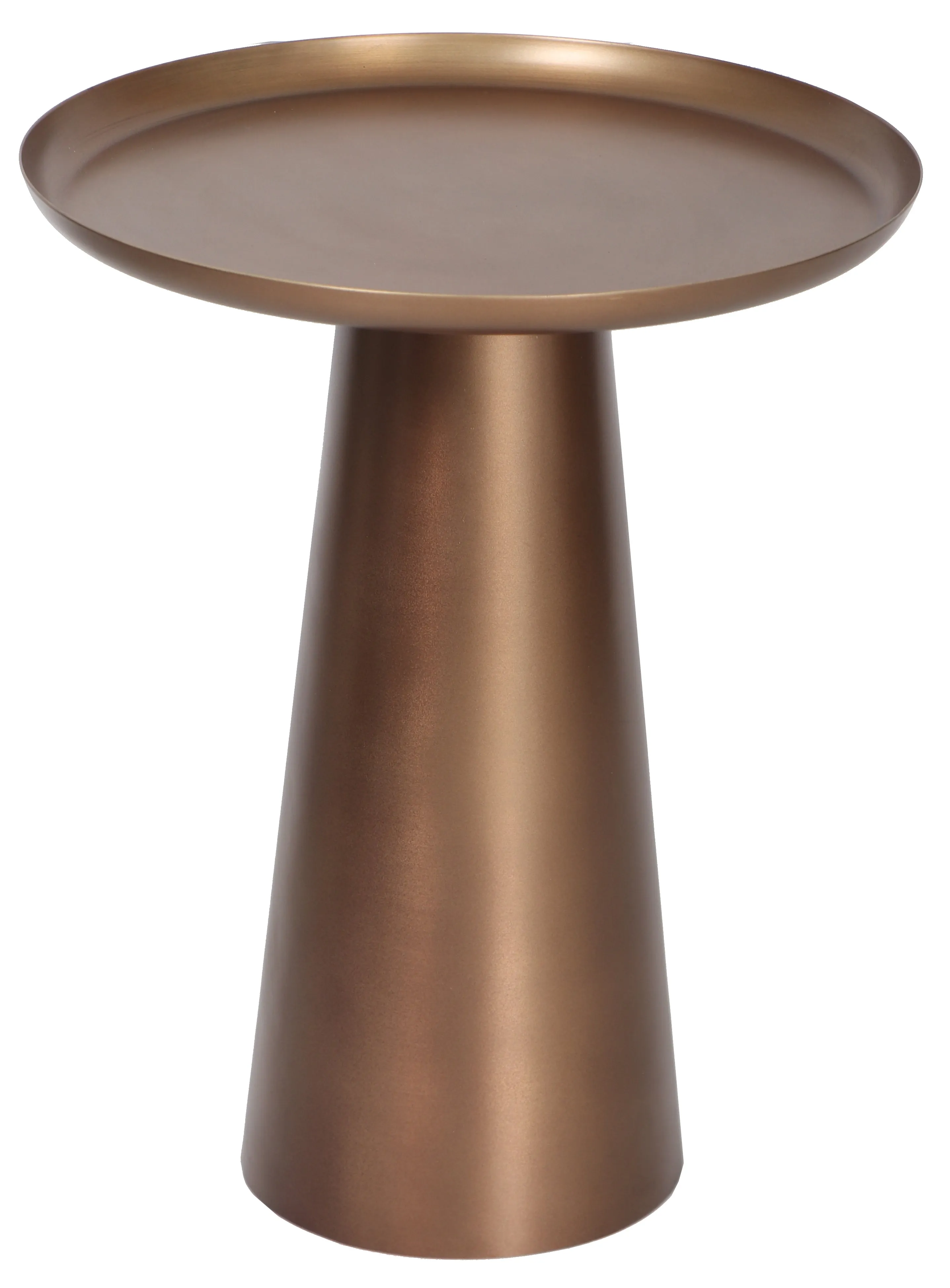 Klara Round Metal Side Table, Antique Brass