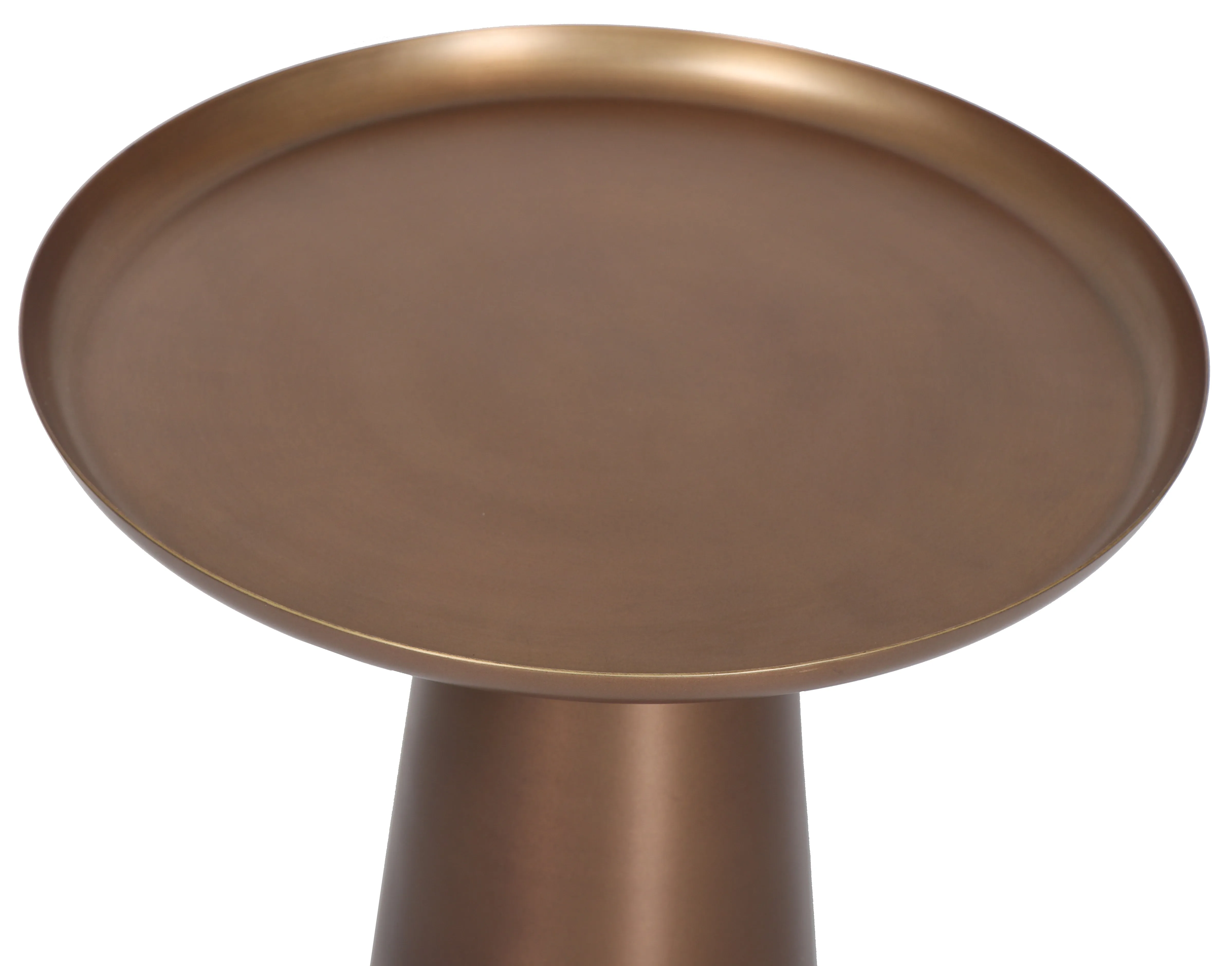 Klara Round Metal Side Table, Antique Brass