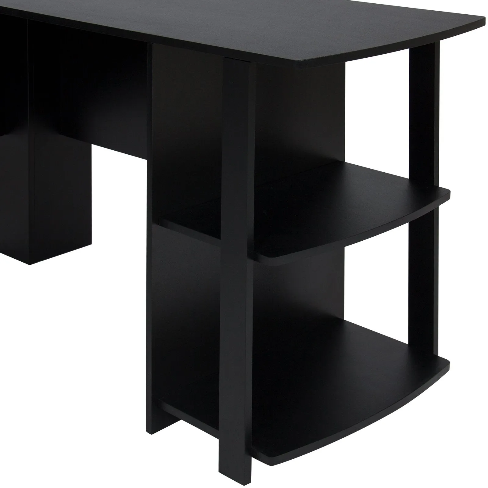 L-Shaped Corner Computer Office Desk - Black