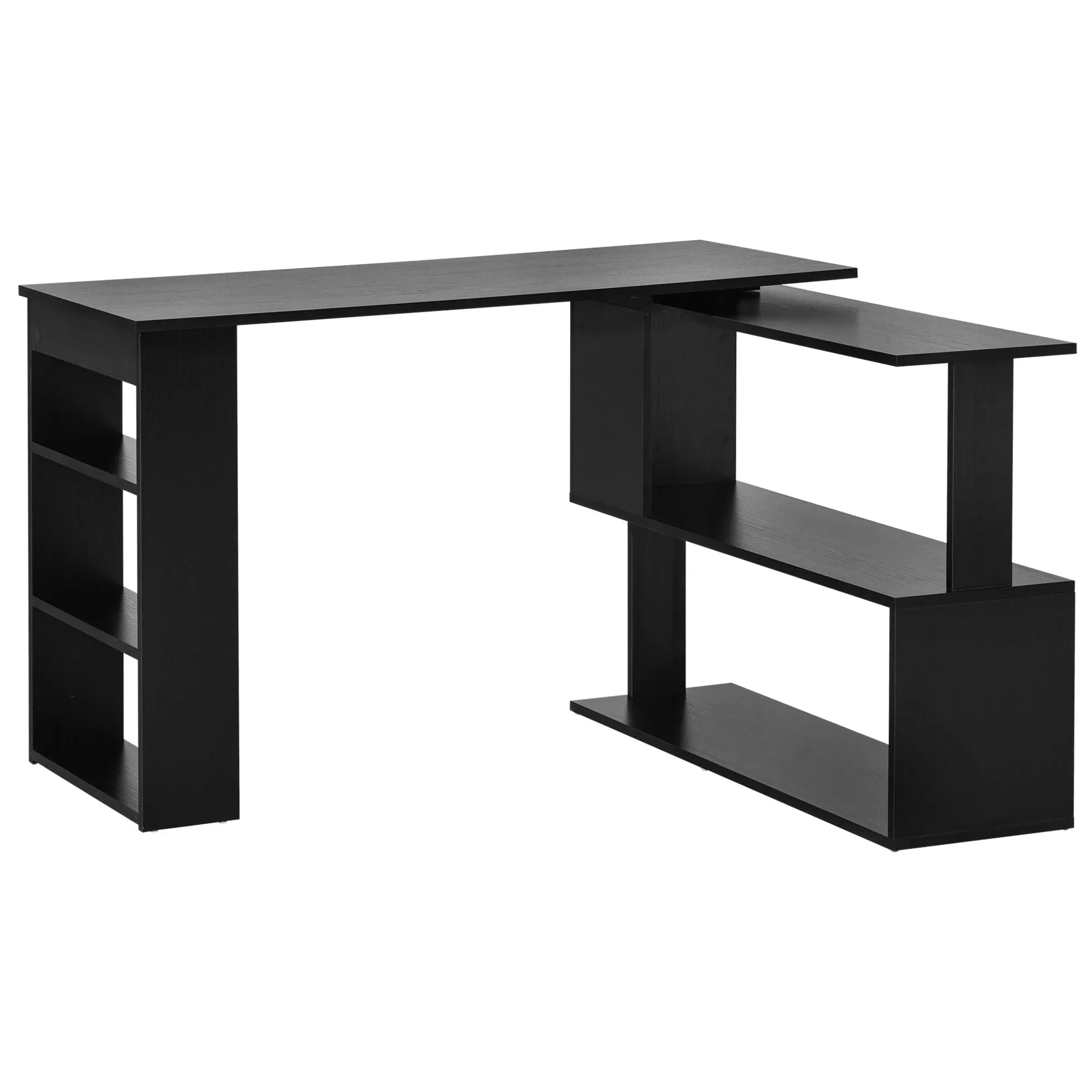 L-Shaped Corner Office Computer Desk with Storage Shelf - Available in 3 Colours