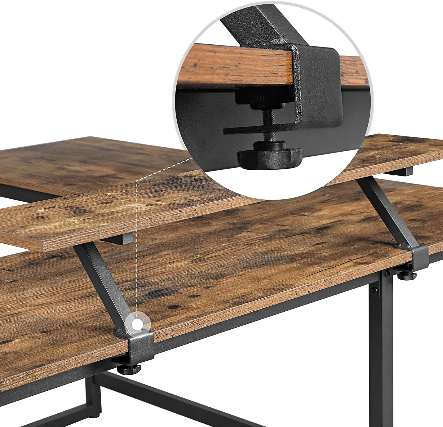 L-Shaped Desk with Monitor Stand