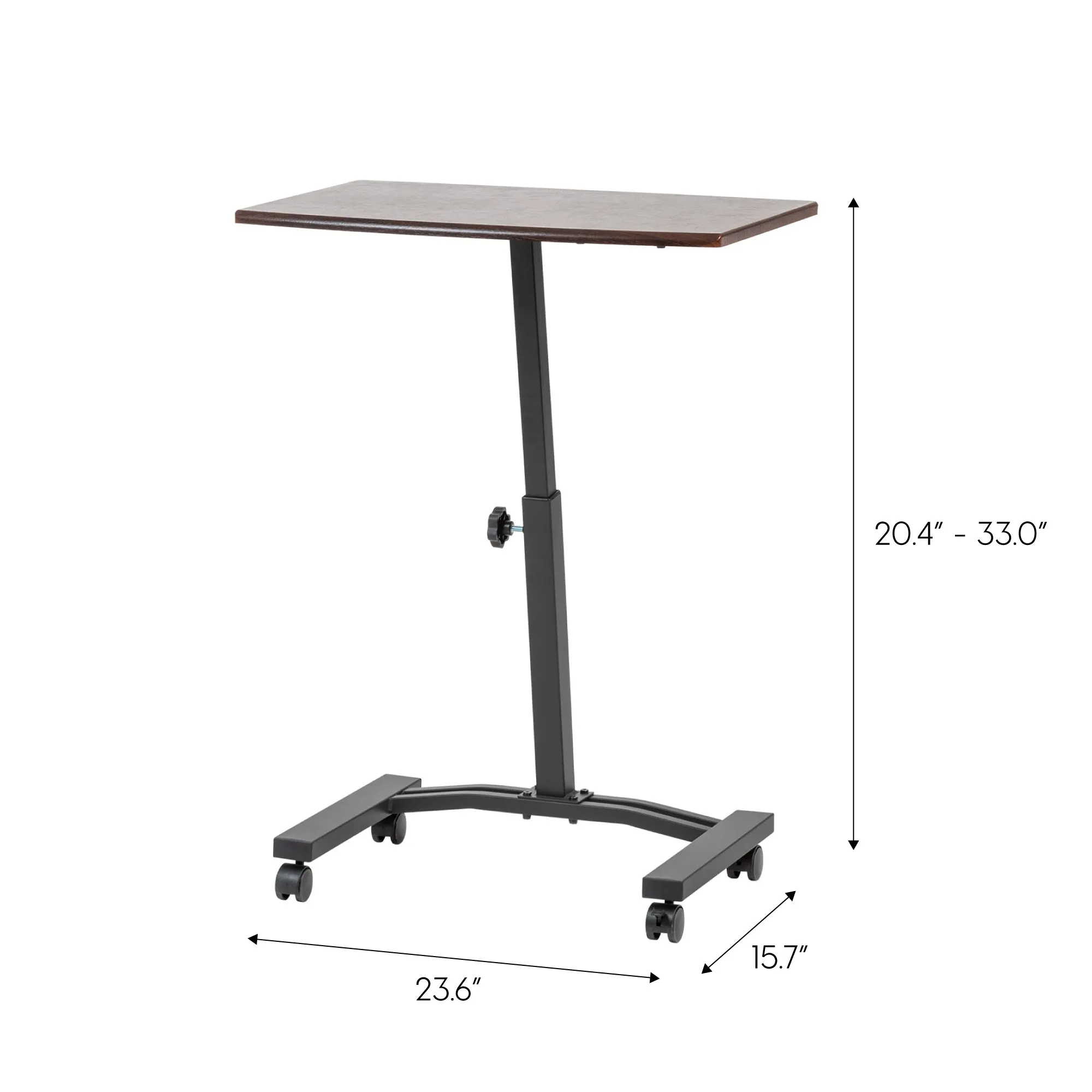 Laptop Cart Adjustable Height Table - Brown