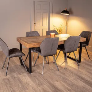 Lincoln Extendable Dining Set with 6 Grey Toronto Chairs