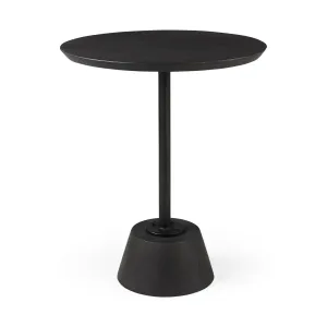 Maxwell End Side Table Dark Brown Wood | Black Metal