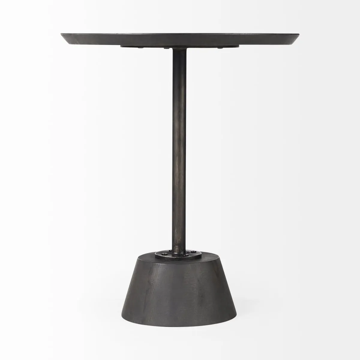 Maxwell End Side Table Dark Brown Wood | Black Metal