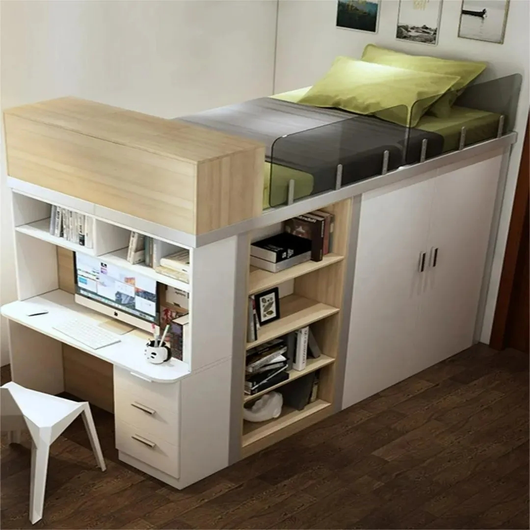 Modern Study Desk Space-Saving Bunk Bed