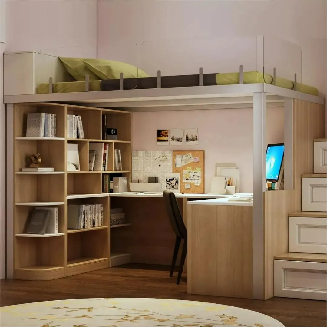 Modern Study Desk Space-Saving Bunk Bed