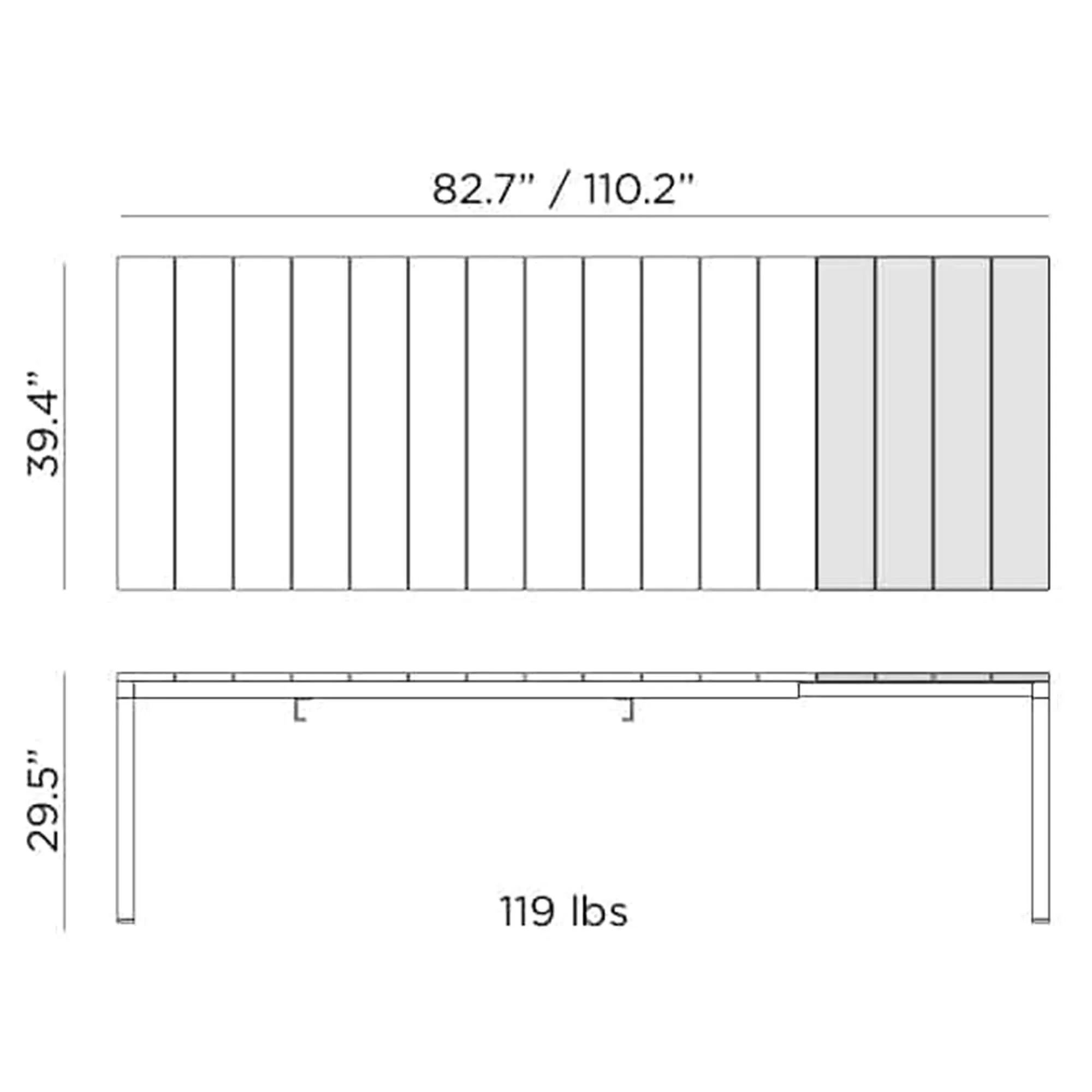 Nardi Rio 210 Aluminum Extendable Outdoor Table