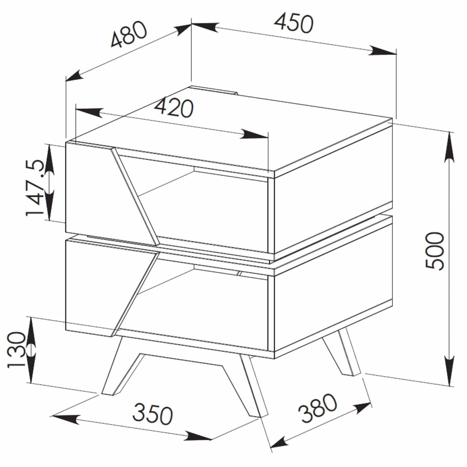 NORDIC 450 End Table Oak by Criterion