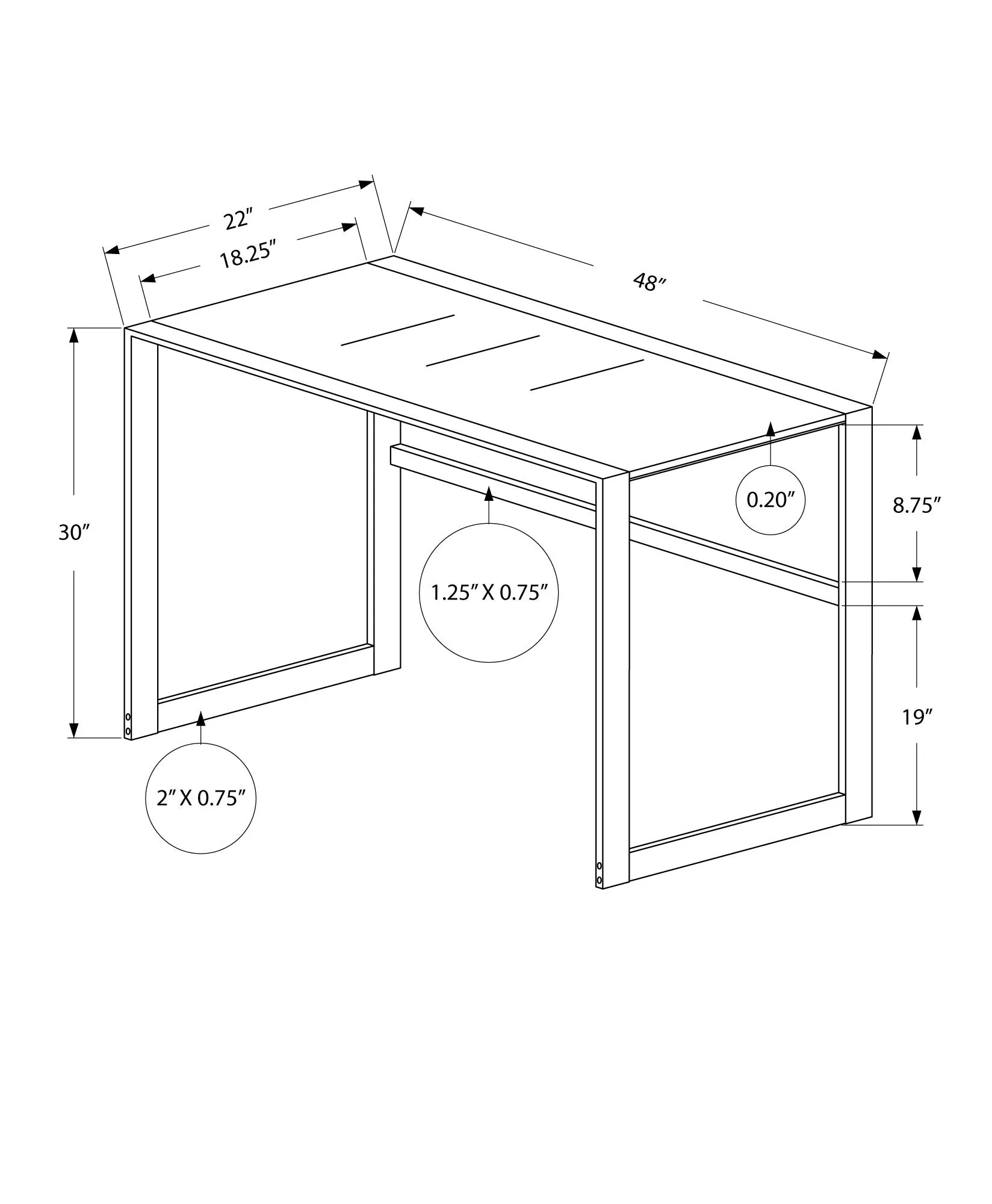 OFFICE SERIES - 48"L / BLACK METAL / BLACK TEMPERED GLASS