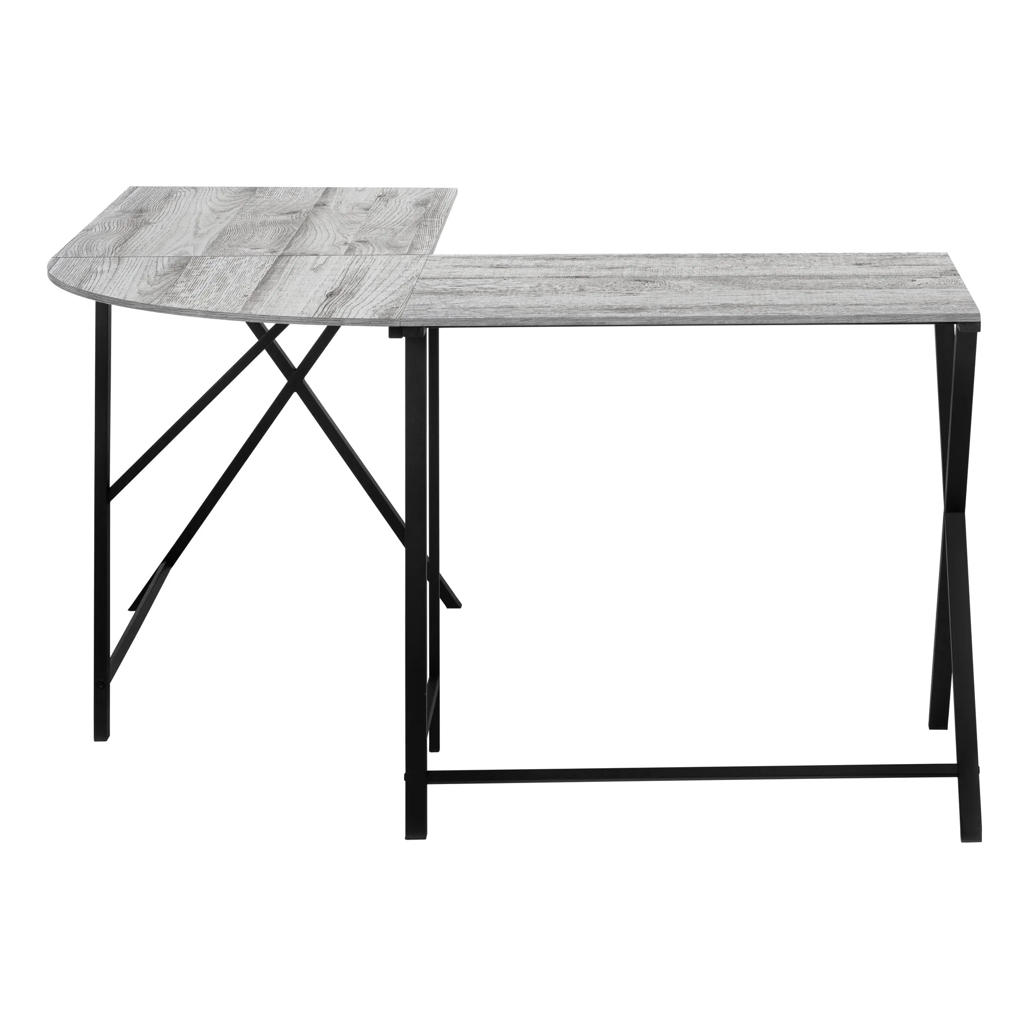 OFFICE SERIES - 55"L / GREY TOP / BLACK METAL CORNER