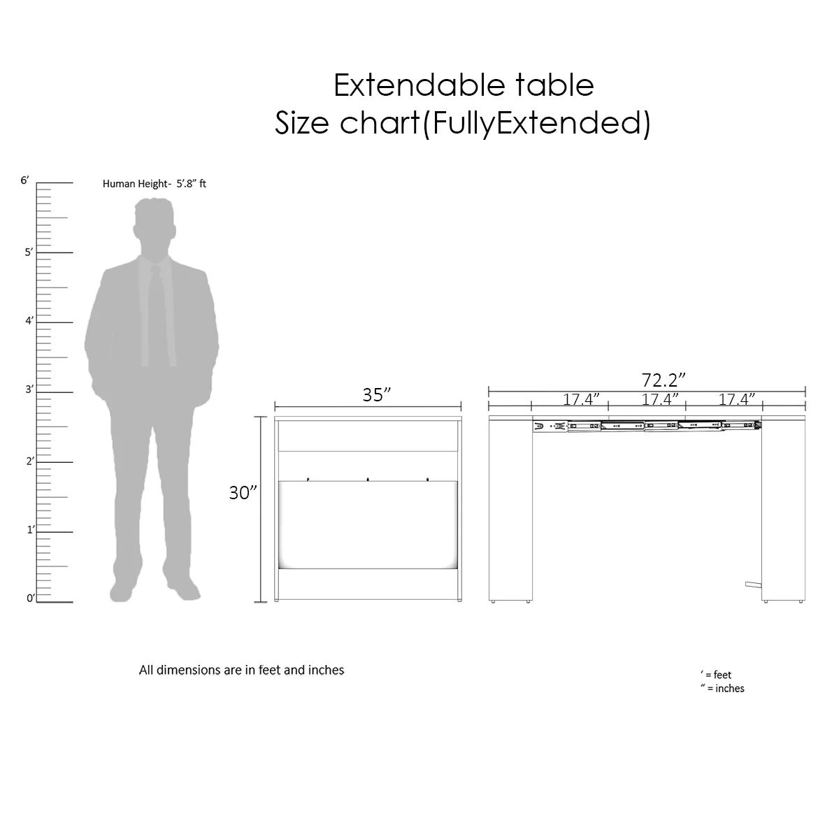 Pengu Extendable & Folding Table - Console table   Desk   Dining table( Chairs can be purchased separately )