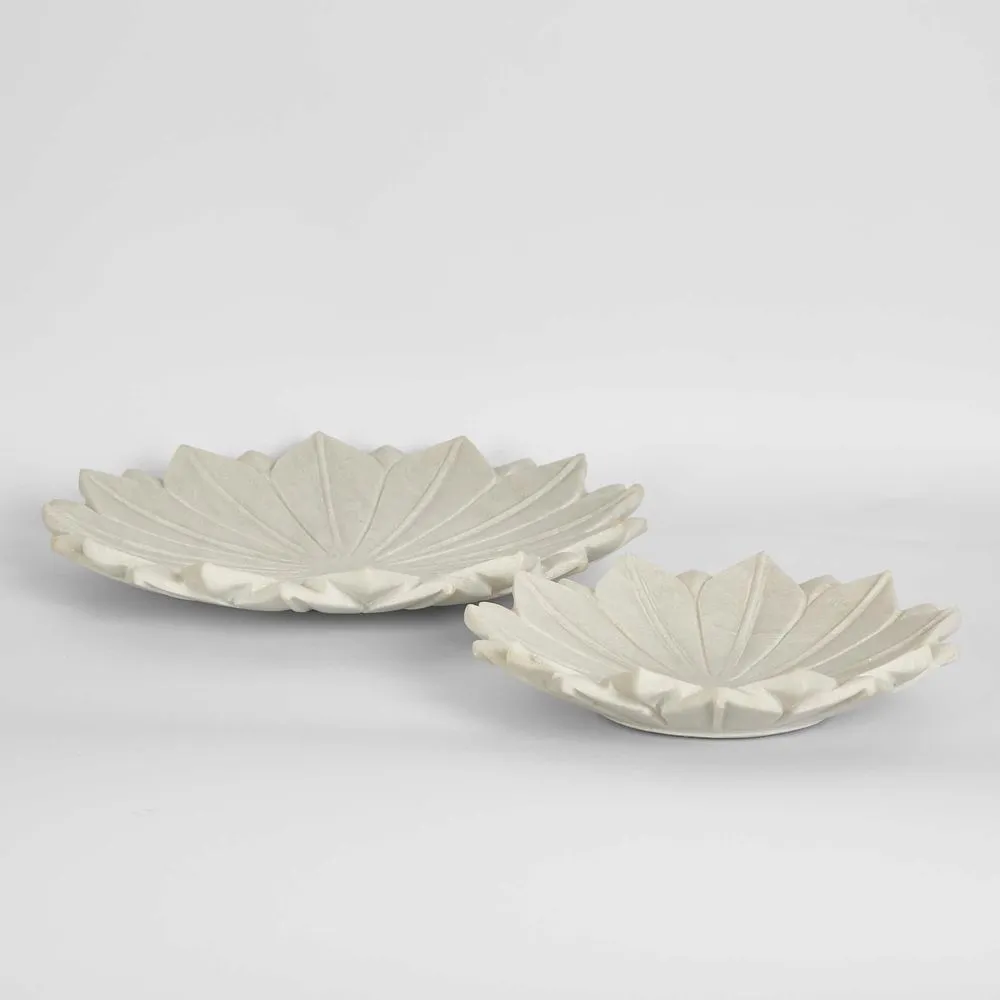 Perin Marble Flower Bowl Large White