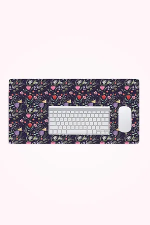 Purple Floral Desk Mat