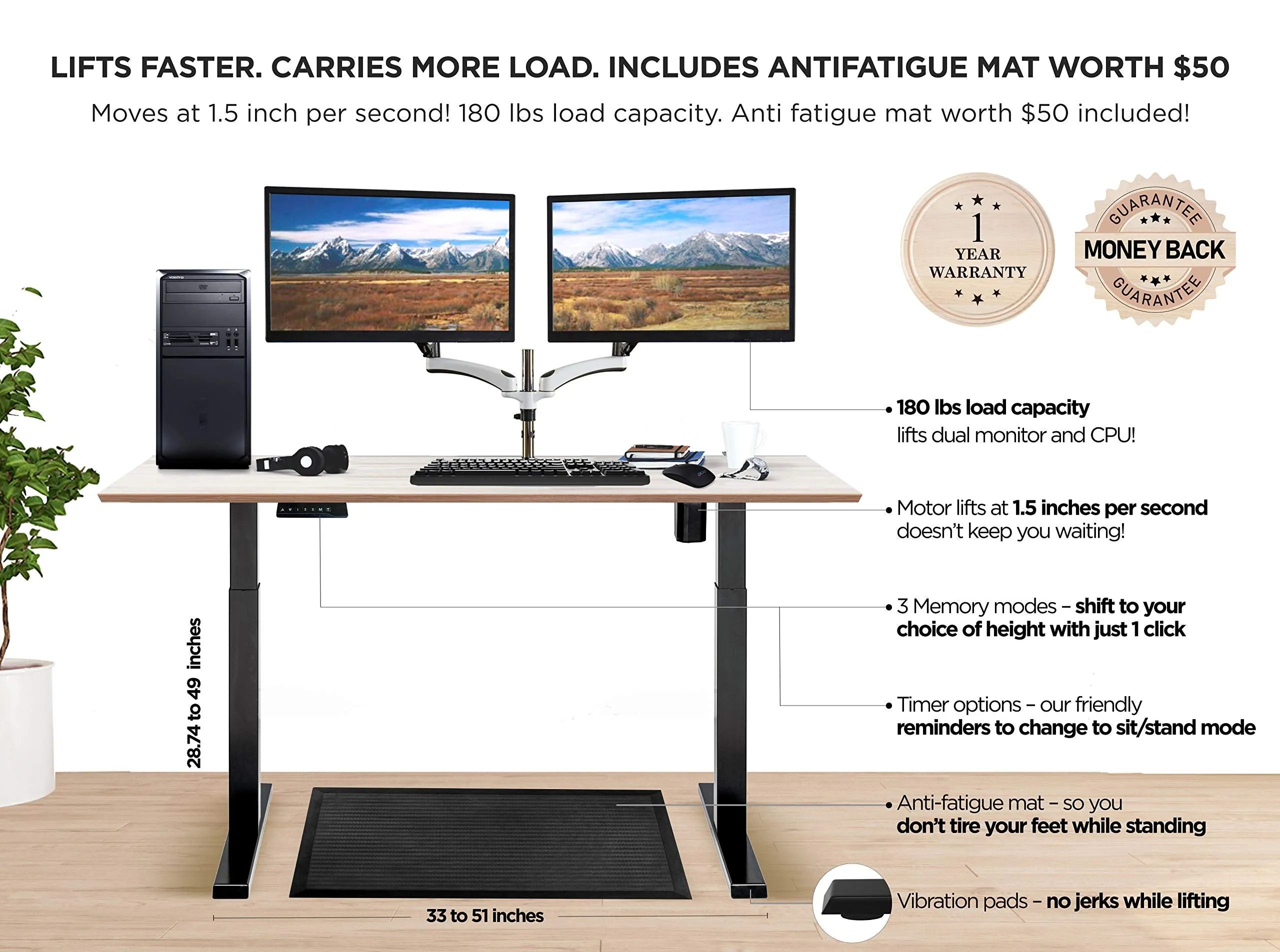 Standing Desk Frame Standing Desk Legs Electric Sit Stand Desk Frame Adjustable Motorized